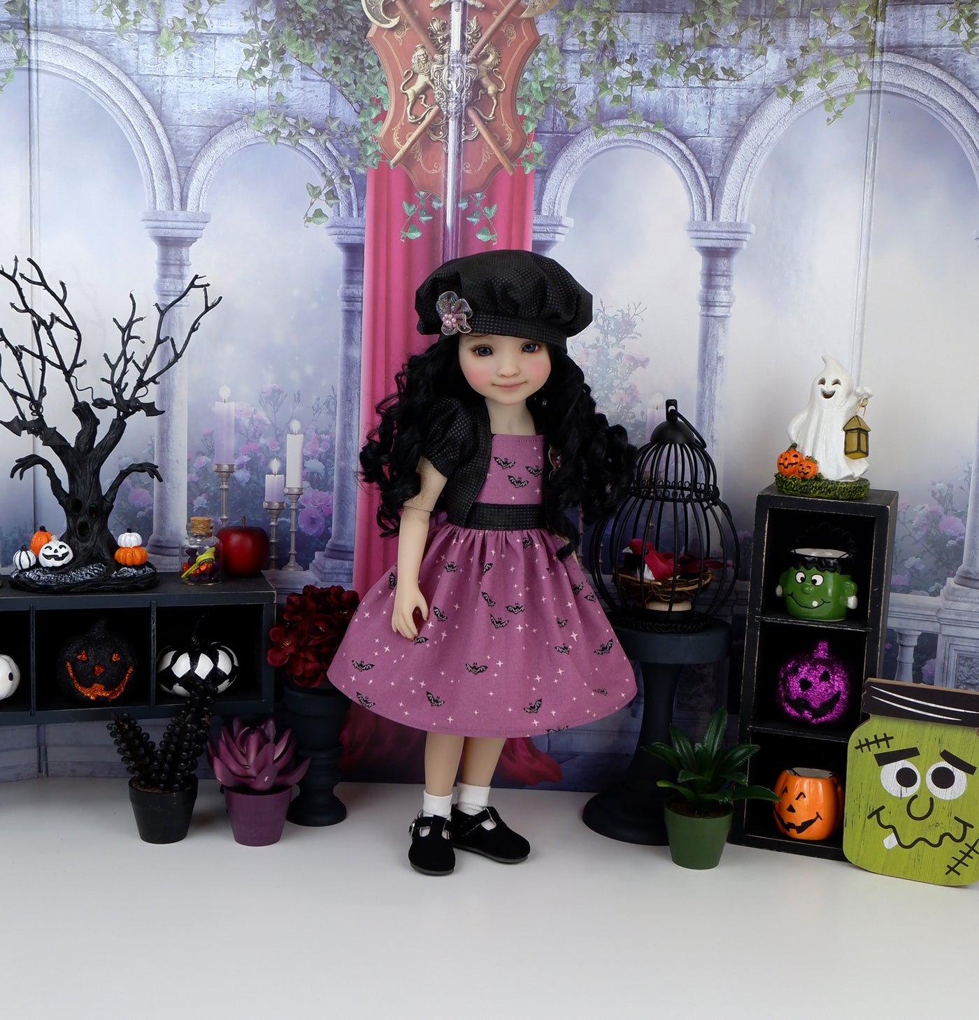 Twilight Bats - dress & jacket with shoes for Ruby Red Fashion Friends doll