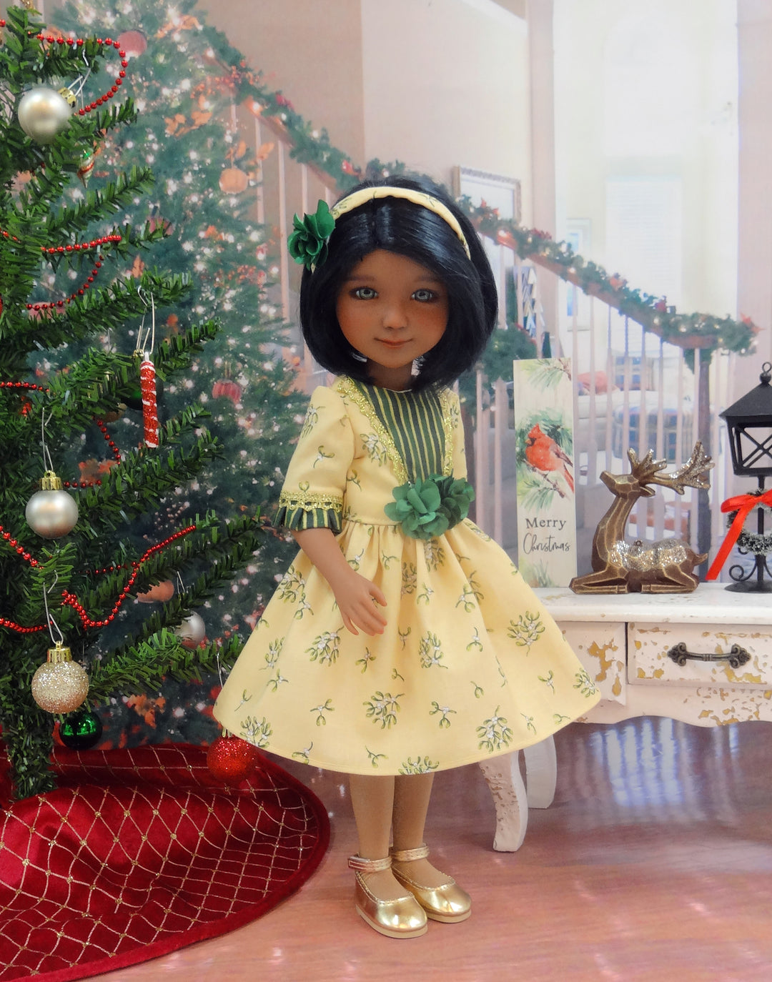 Under the Mistletoe - dress with shoes for Ruby Red Fashion Friends doll