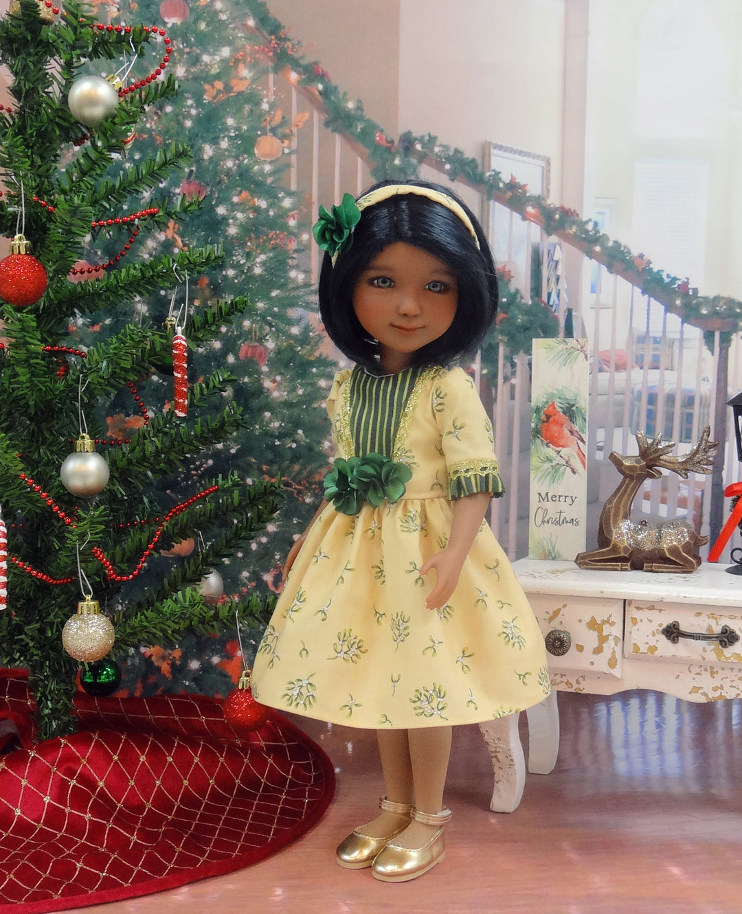 Under the Mistletoe - dress with shoes for Ruby Red Fashion Friends doll