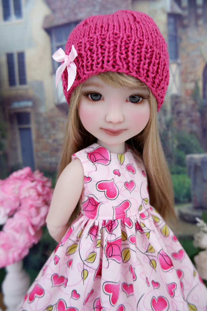 Valentine Flowers - dress and sweater set with shoes for Ruby Red Fashion Friends doll