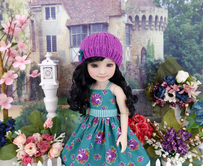 Vibrant Autumn Rose - dress and sweater set with shoes for Ruby Red Fashion Friends doll