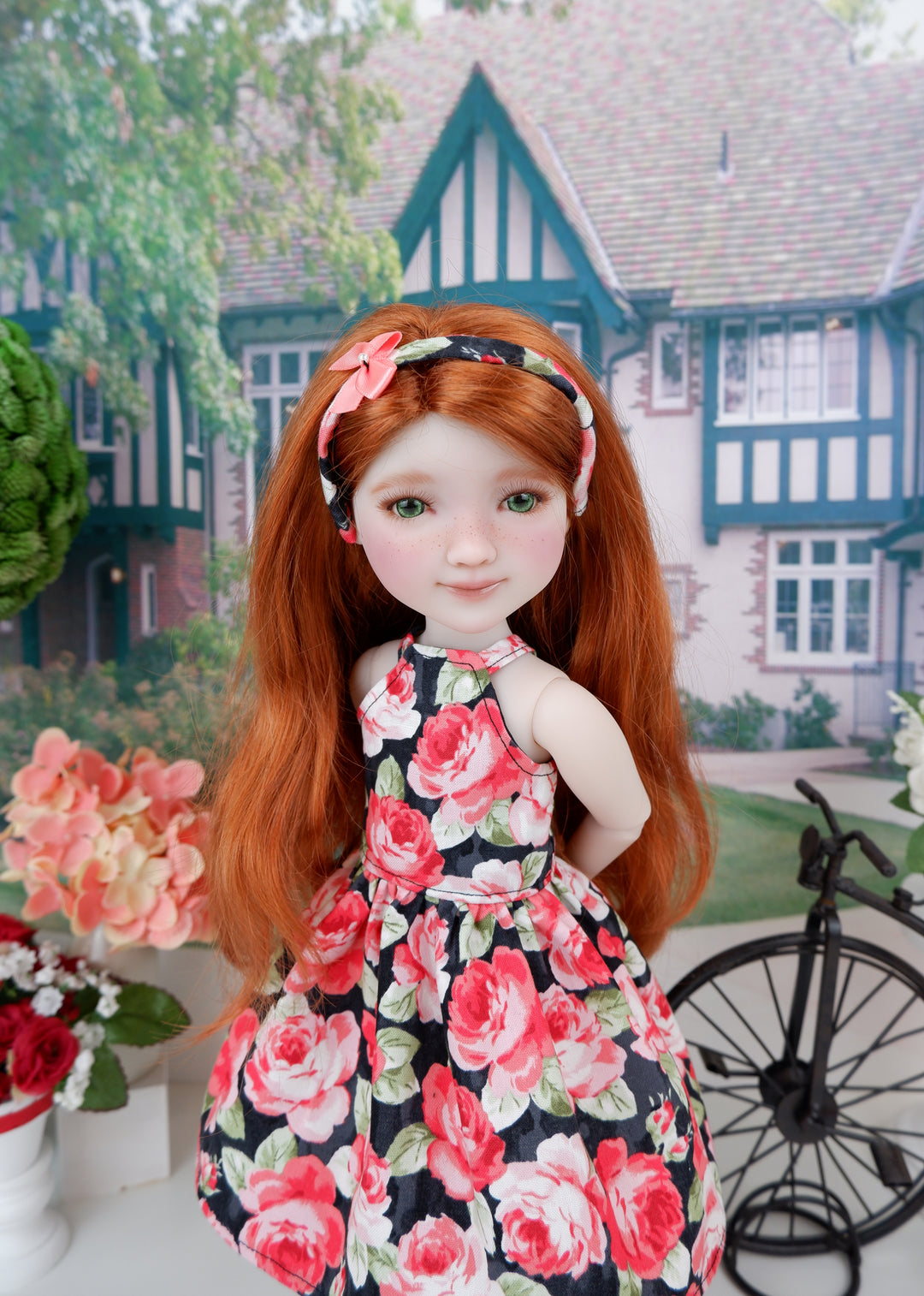 Vibrant Summer Rose - dress with shoes for Ruby Red Fashion Friends doll
