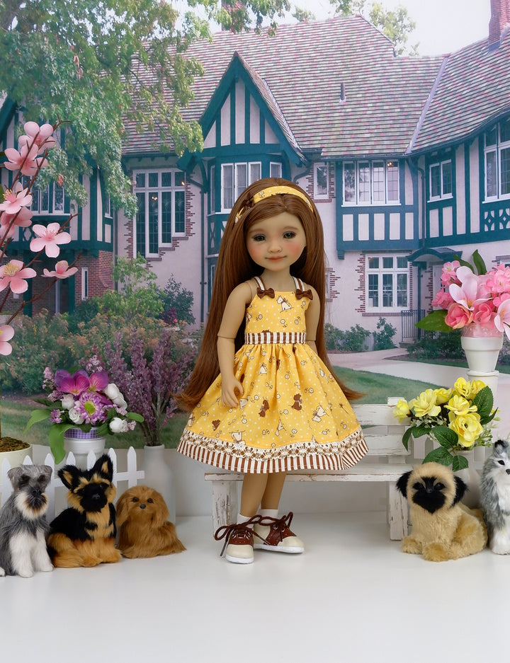Vintage Terrier - dress with shoes for Ruby Red Fashion Friends doll