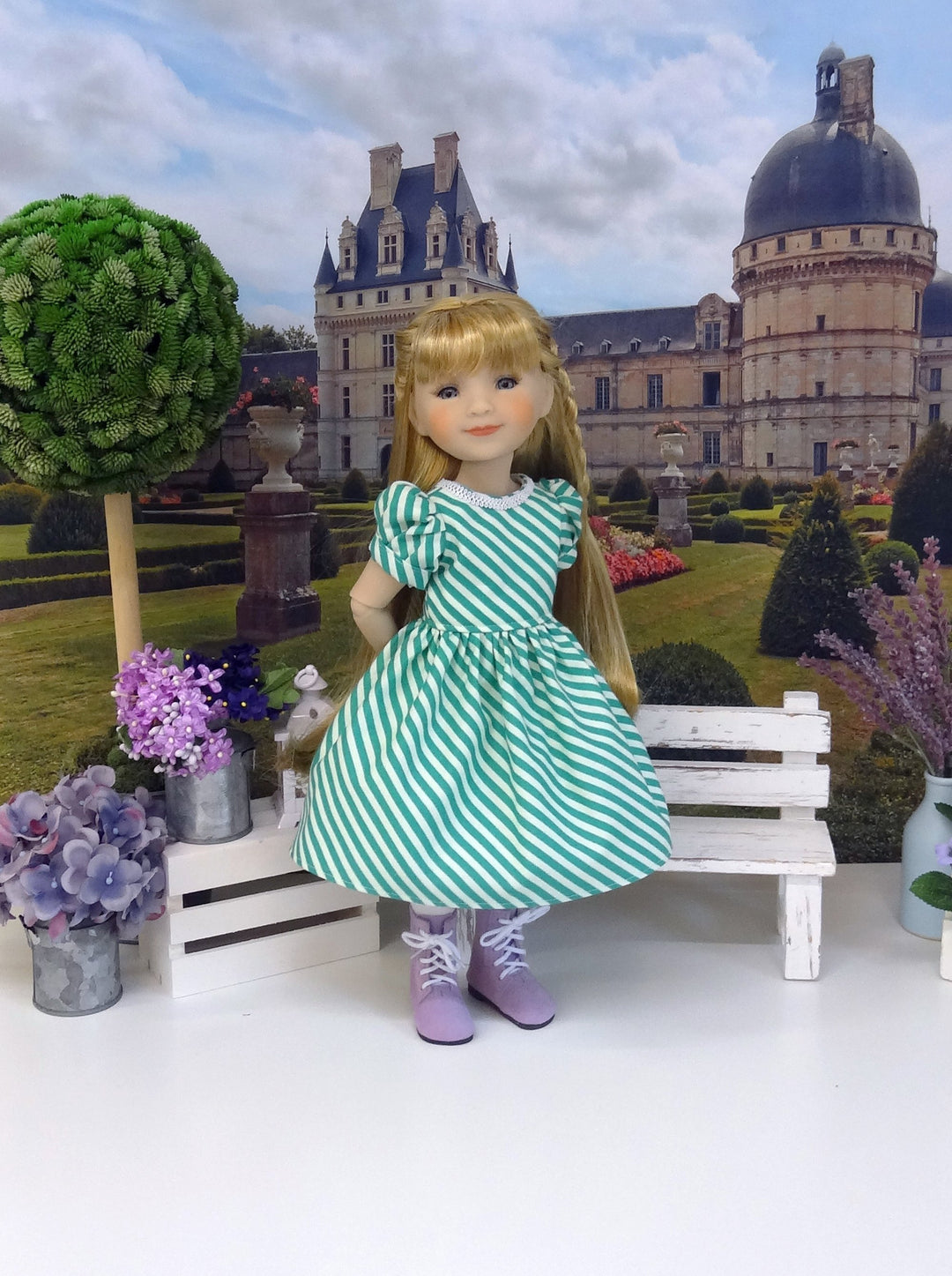 Violet Fields - dress & pinafore for Ruby Red Fashion Friends doll