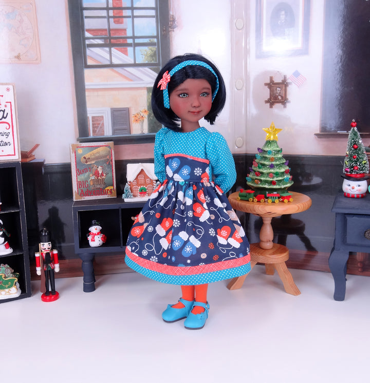 Warm Woolen Mittens - dress with shoes for Ruby Red Fashion Friends doll