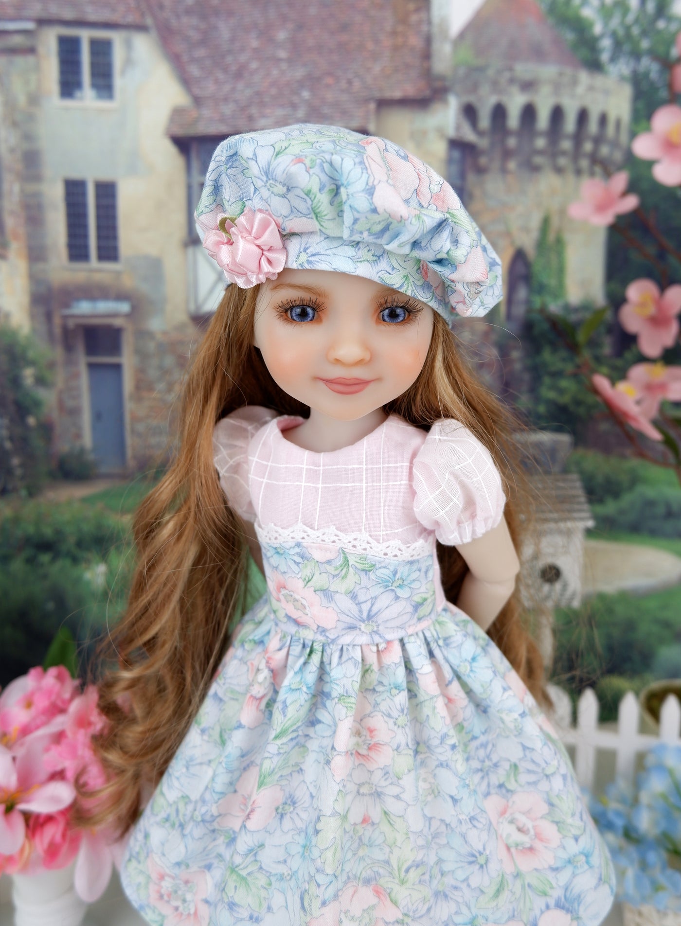 Watercolor Florals - dress and shoes for Ruby Red Fashion Friends doll