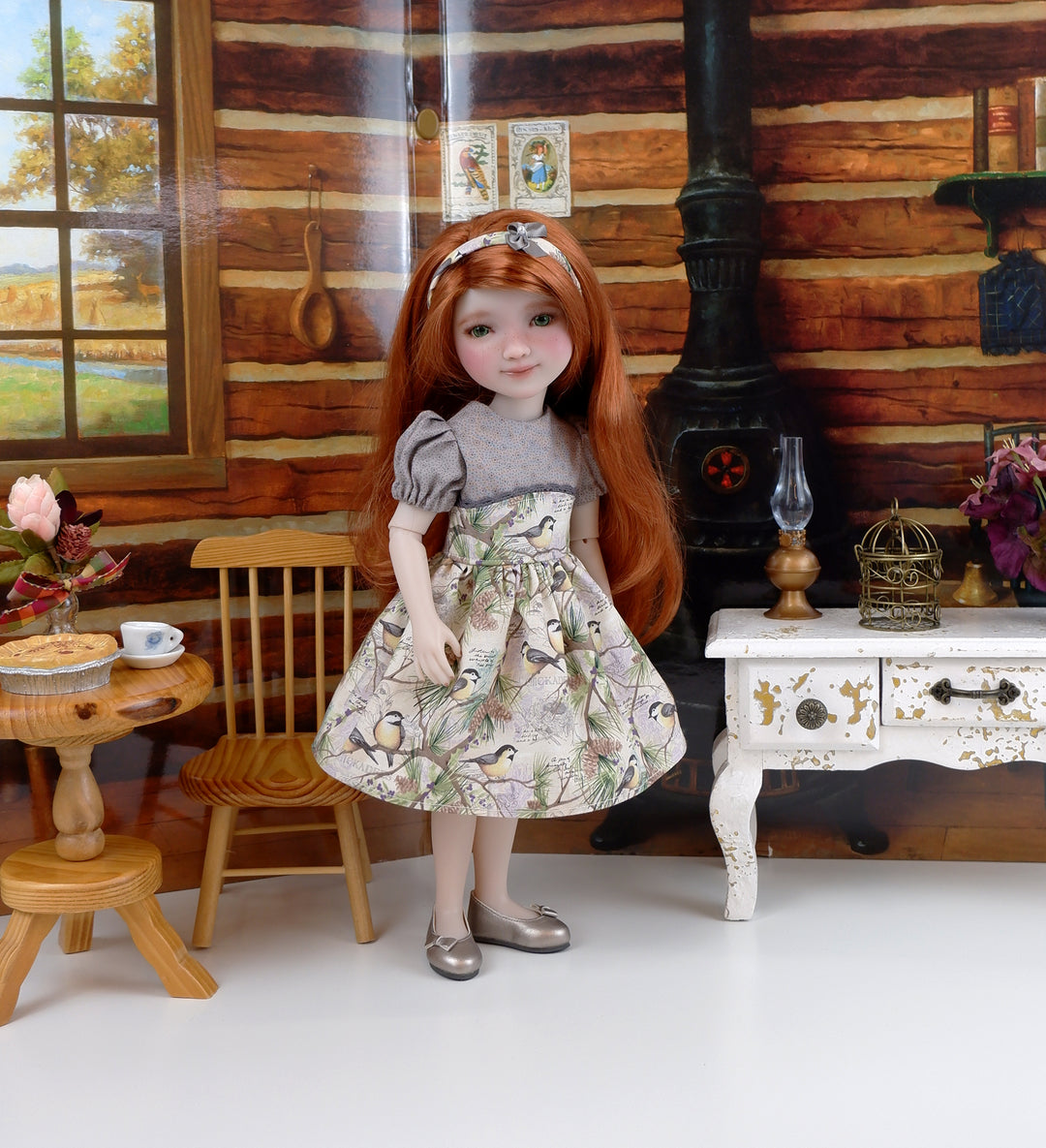 Wee Chickadee - dress ensemble with shoes for Ruby Red Fashion Friends doll