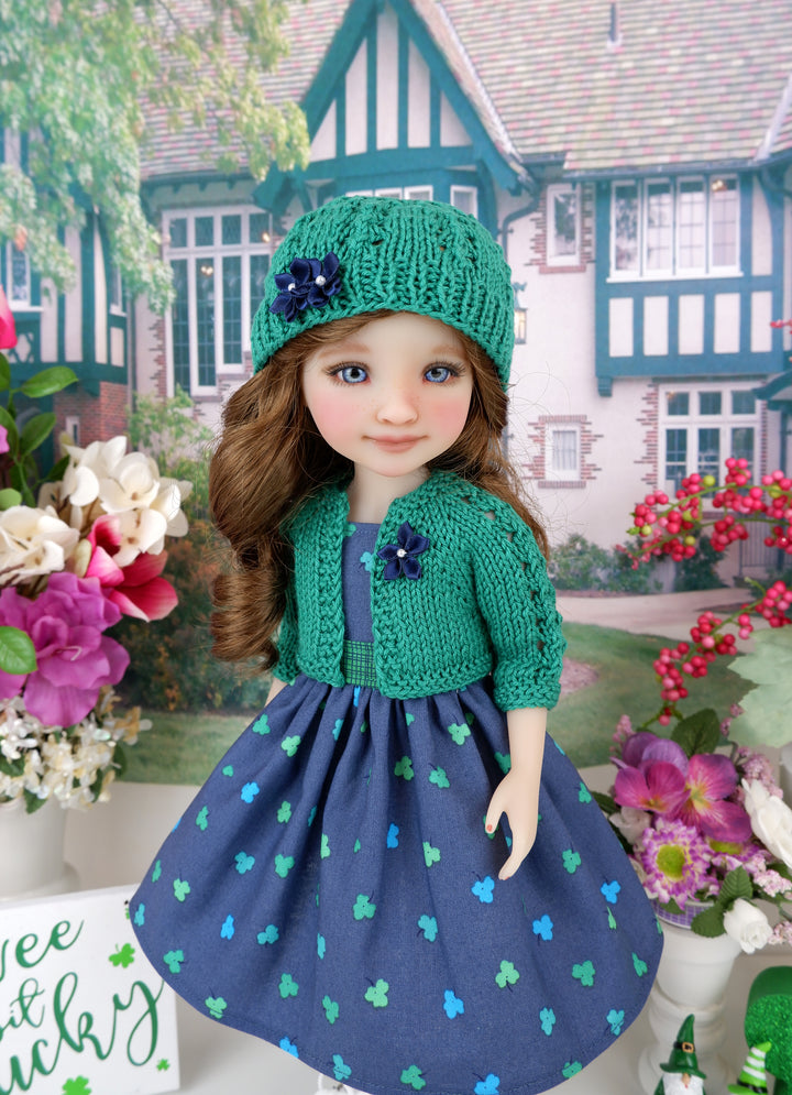 Wee Clover - dress and sweater set with shoes for Ruby Red Fashion Friends doll