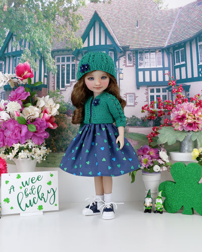 Wee Clover - dress and sweater set with shoes for Ruby Red Fashion Friends doll