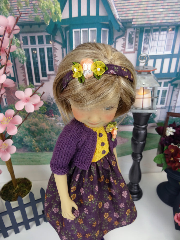 Wildflowers at Dusk - dress and sweater with shoes for Ruby Red Fashion Friends doll