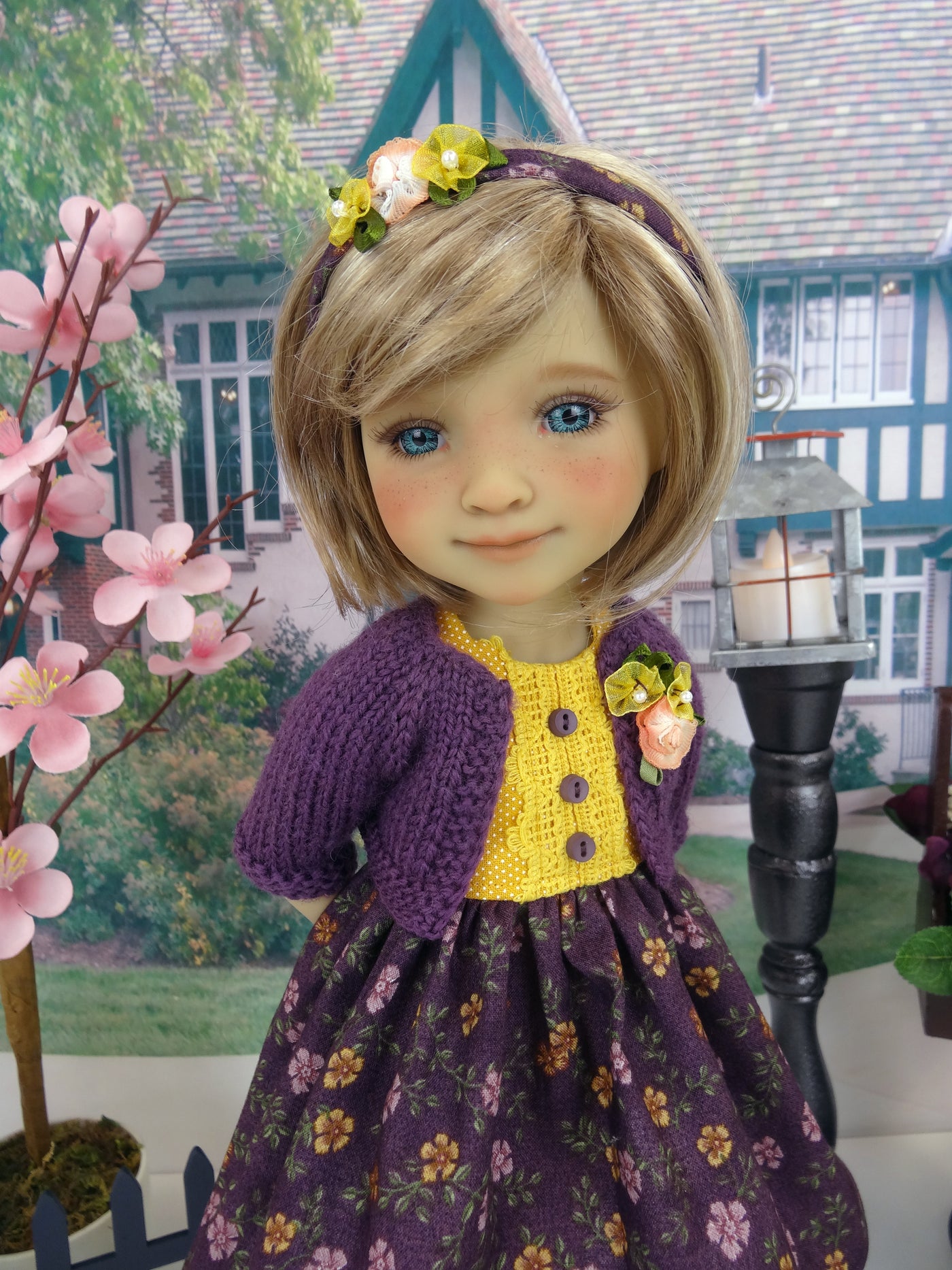 Wildflowers at Dusk - dress and sweater with shoes for Ruby Red Fashion Friends doll