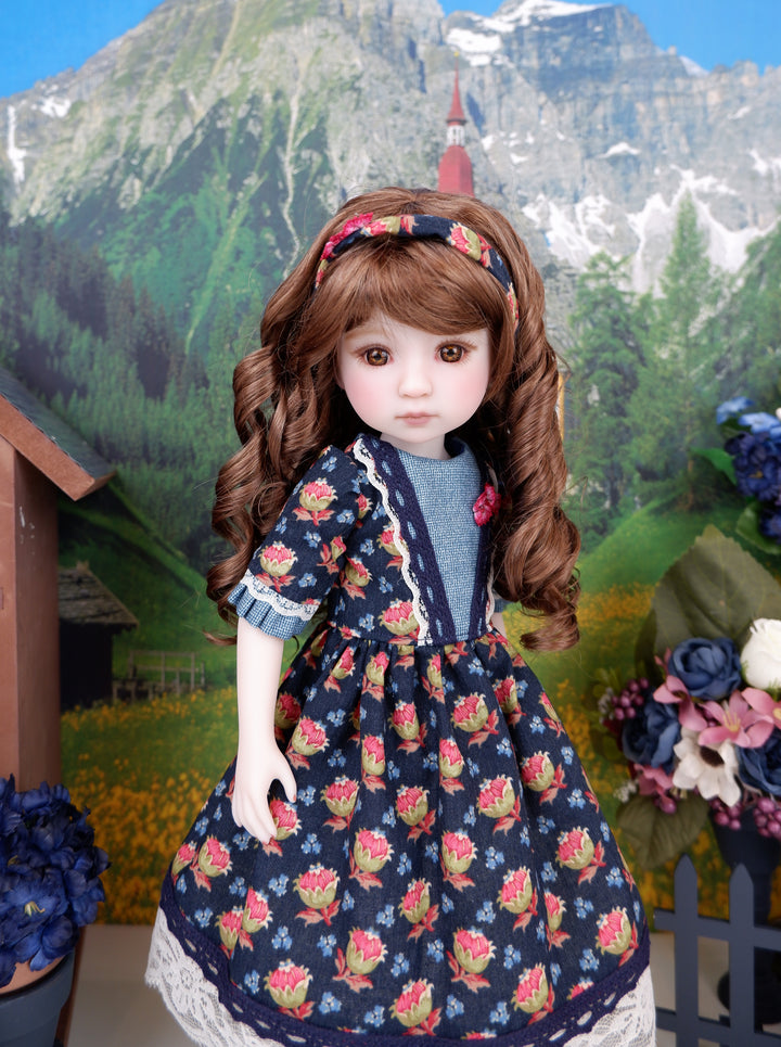 Williamsburg Floral - dress with boots for Ruby Red Fashion Friends doll