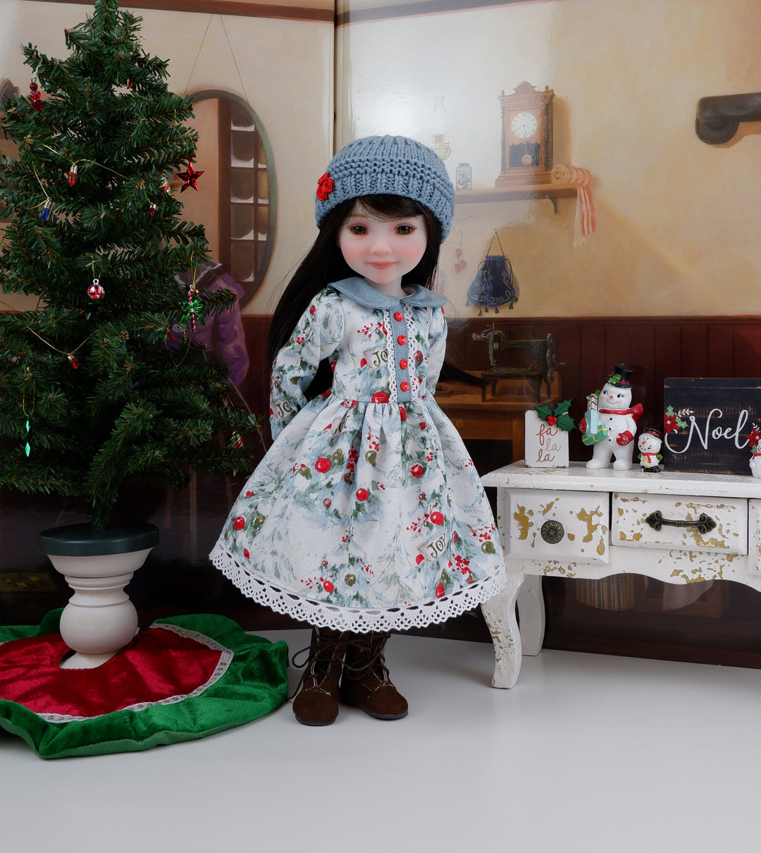 Winter Joy - dress ensemble with boots for Ruby Red Fashion Friends doll