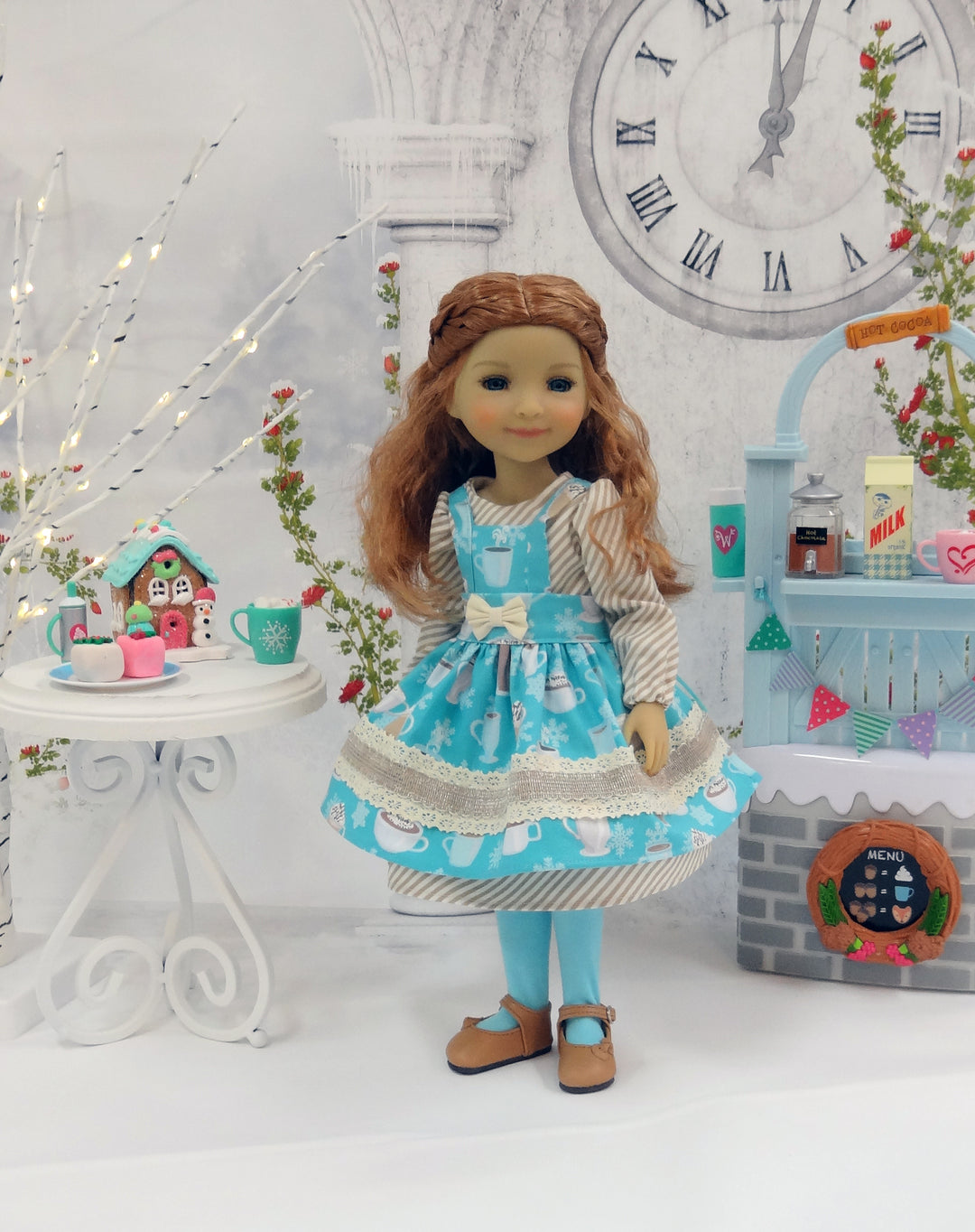 Winter Latte - dress & apron for Ruby Red Fashion Friends doll