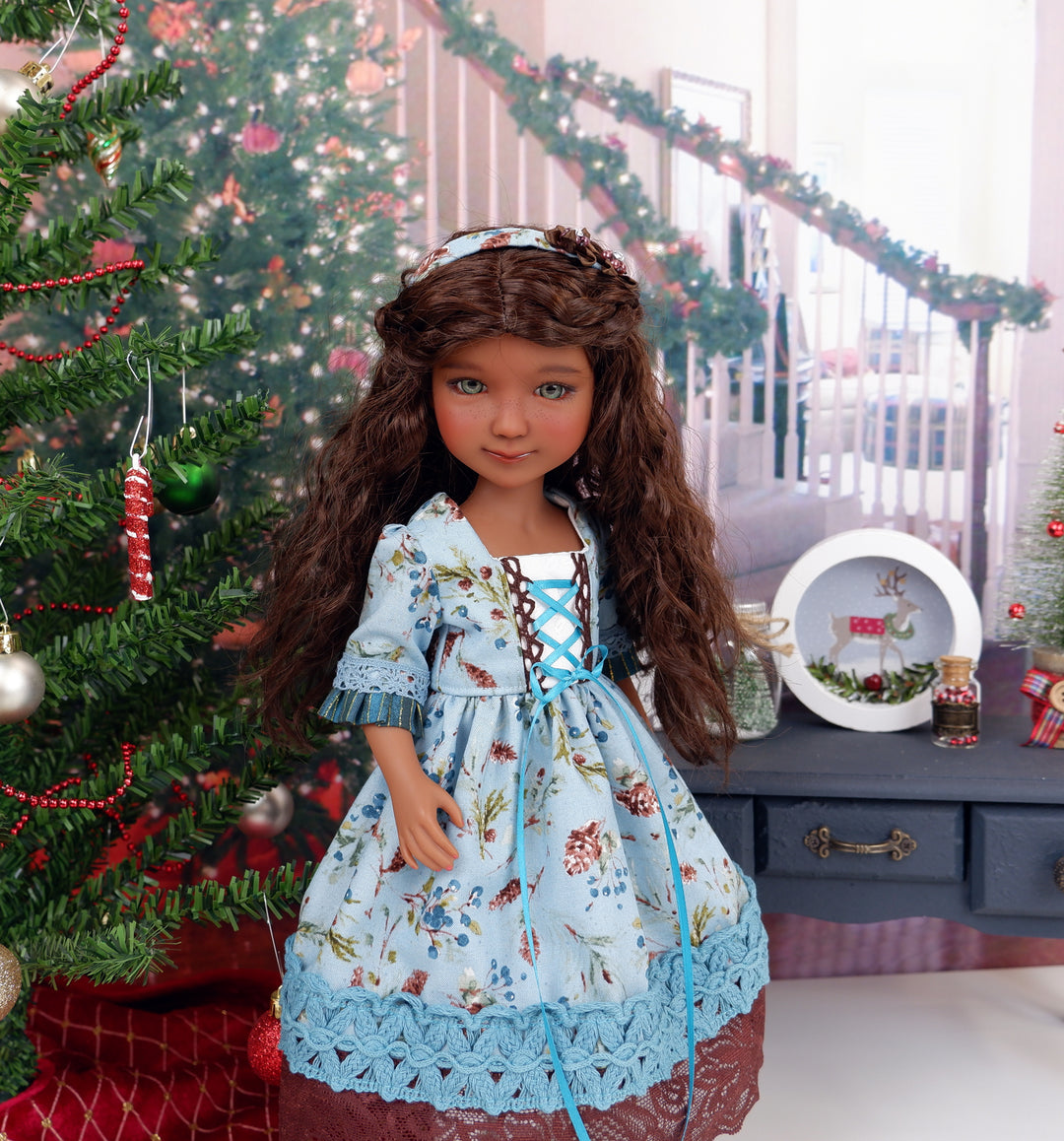 Winter Sugar Pine - dirndl dress ensemble with shoes for Ruby Red Fashion Friends doll