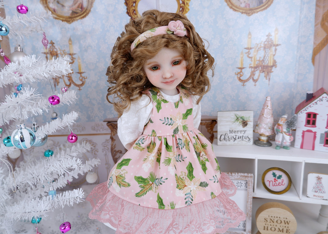 Winter Tree Star - dress & pinafore with boots for Ruby Red Fashion Friends doll