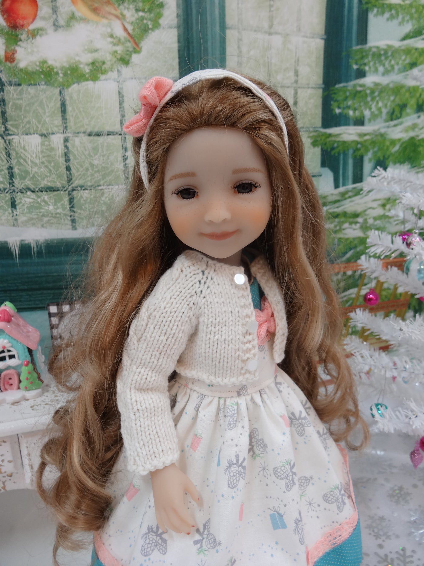 Winter's Gifts - dress & sweater ensemble for Ruby Red Fashion Friends doll