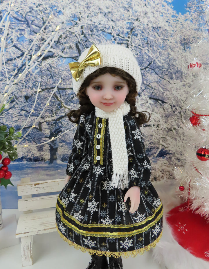 Winter's Night - dress ensemble with boots for Ruby Red Fashion Friends doll