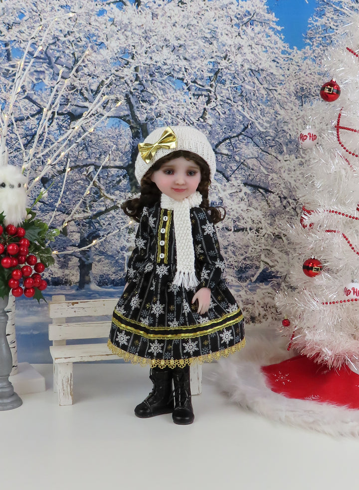 Winter's Night - dress ensemble with boots for Ruby Red Fashion Friends doll
