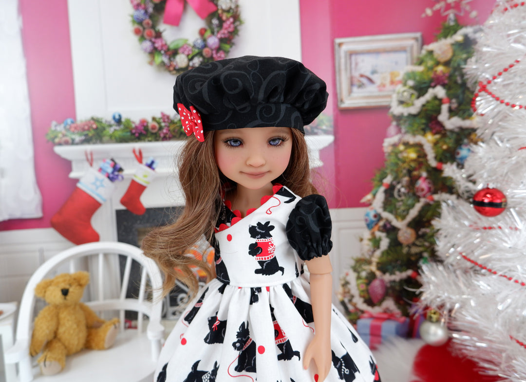 Xmas Scottie - dress with saddle shoes for Ruby Red Fashion Friends doll